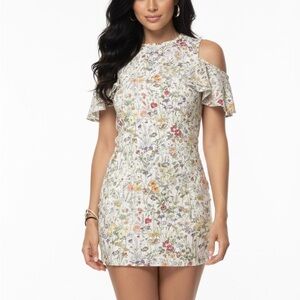 H&M Wildflower Cold Shoulder Ruffle Floral Dress Size 2